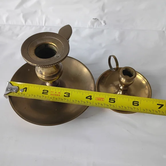 Vintage Brass Candle Holders - Picture 2 of 8